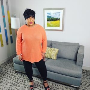 Zenana Outfitters Coral Crew Neck Sweater Plus Size Waffle Knit Sweater – Lightw